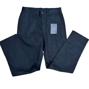 Fred Perry Navy Cotton Classic Pants 30S T3508 Preppy Designer NWT Retail $153